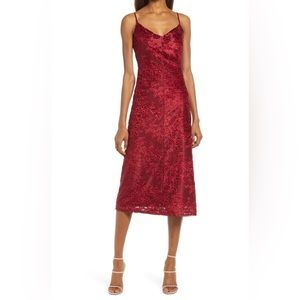 FOURTEENTH PLACE Floral Embroidered Midi Dress size L